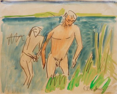 Banhistas em Moritzburg de Ernst Ludwig Kirchner