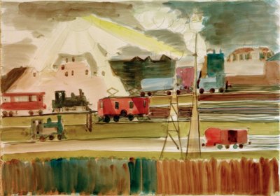 Estação no sol poente de Ernst Ludwig Kirchner
