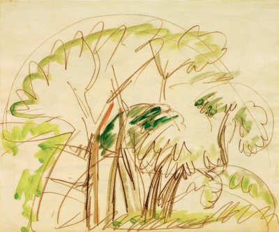 Grupo de árvores em Fehmarn de Ernst Ludwig Kirchner