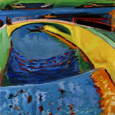 Ponte na foz do rio Prießnitz, c. 1910 de Ernst Ludwig Kirchner