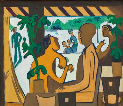 Figuras marrons em um café, 1928-1929 de Ernst Ludwig Kirchner