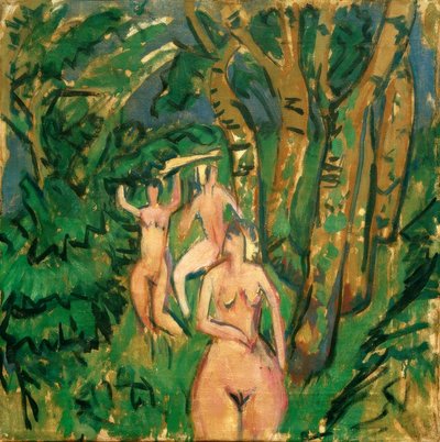Três arquivos na floresta de Ernst Ludwig Kirchner
