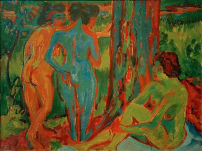 Três arquivos na floresta de Ernst Ludwig Kirchner