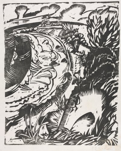 Paisagem de dunas com uma baía curva de Ernst Ludwig Kirchner