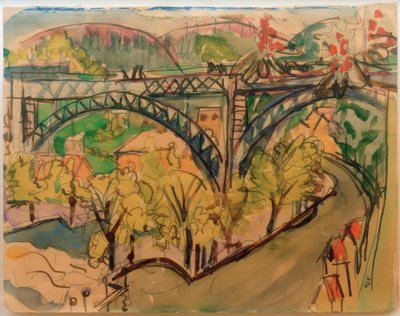 ELKirchner, ponte ferroviária - 1916 de Ernst Ludwig Kirchner