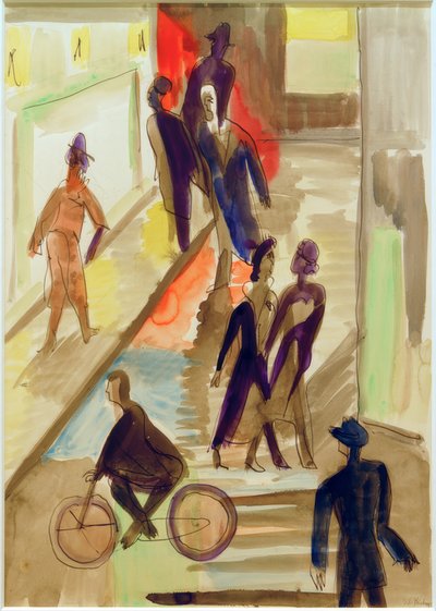 ElKirchner, cena de rua com bicicleta de Ernst Ludwig Kirchner