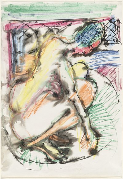 Erna tomando banho na banheira de Ernst Ludwig Kirchner