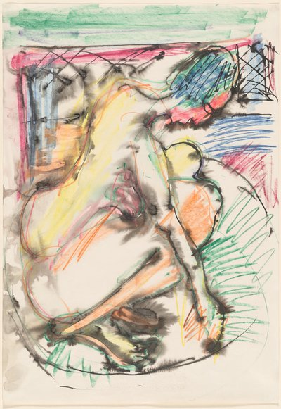 Erna tomando banho na banheira de Ernst Ludwig Kirchner
