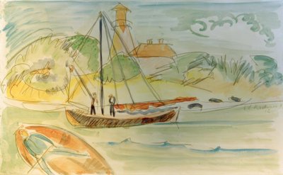 Costa de Fehmarn com farol de Ernst Ludwig Kirchner