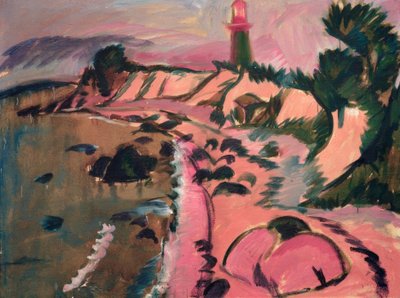 Costa de Fehmarn com farol de Ernst Ludwig Kirchner