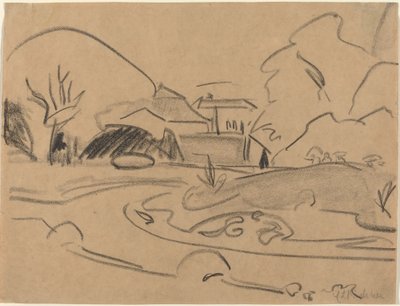 Trilhos e pavilhão no Dresden Grosser Garten de Ernst Ludwig Kirchner