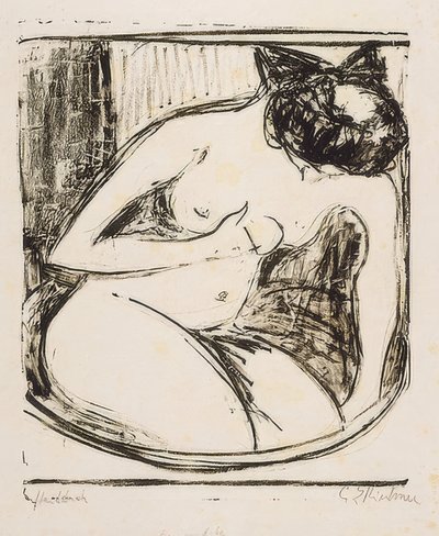 Mulher na banheira. 1908 de Ernst Ludwig Kirchner
