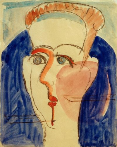 a cabeça da mulher de Ernst Ludwig Kirchner