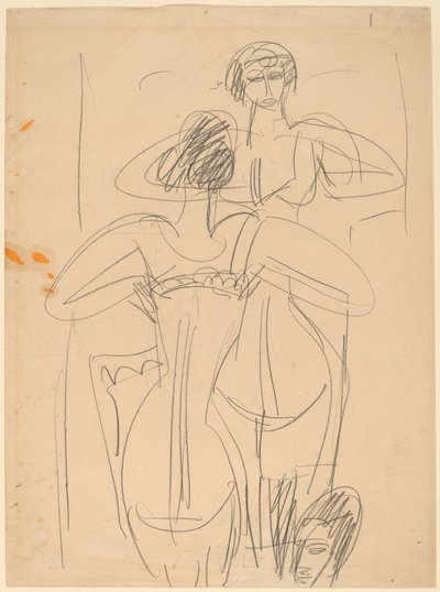 Garota diante de um espelho de Ernst Ludwig Kirchner