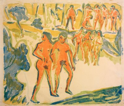 Grupos de banhistas de Ernst Ludwig Kirchner