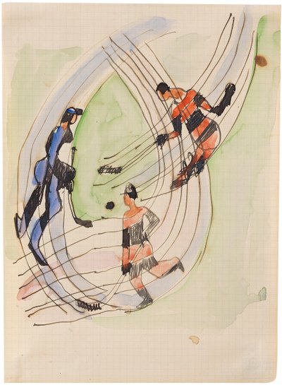 Jogadores de hóquei, ca 1934. de Ernst Ludwig Kirchner