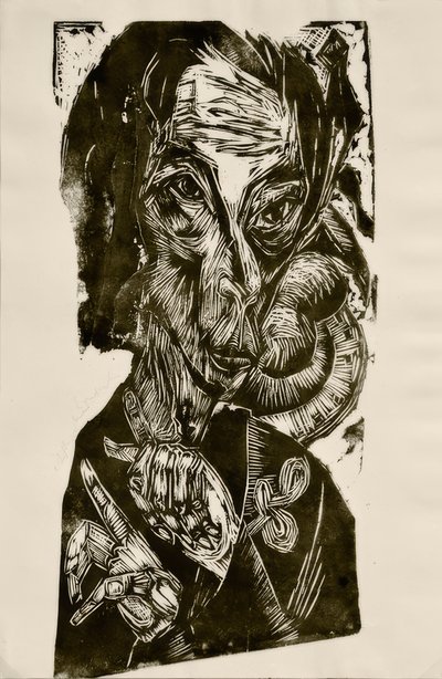 Cabeça do doente - auto-retrato de Ernst Ludwig Kirchner
