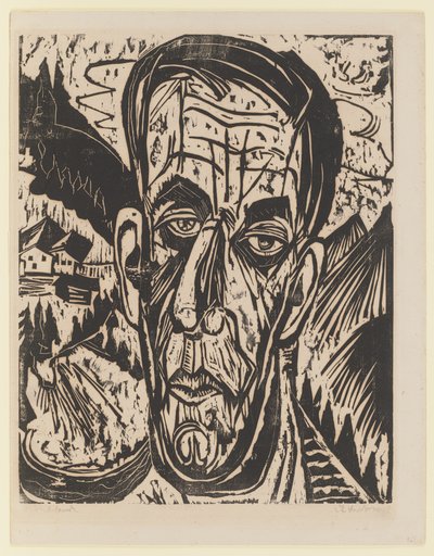 Kopf van de Velde, claro. – Van de Velde entre montanhas de Ernst Ludwig Kirchner