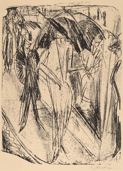 Senhora na chuva de Ernst Ludwig Kirchner