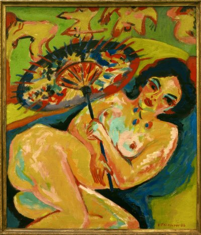 Menina sob o guarda-chuva japonesa de Ernst Ludwig Kirchner