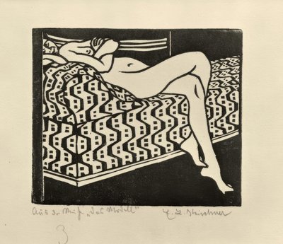 Menina nua no sofá de Ernst Ludwig Kirchner