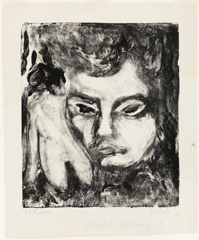 Cabeça de homem com nu de Ernst Ludwig Kirchner