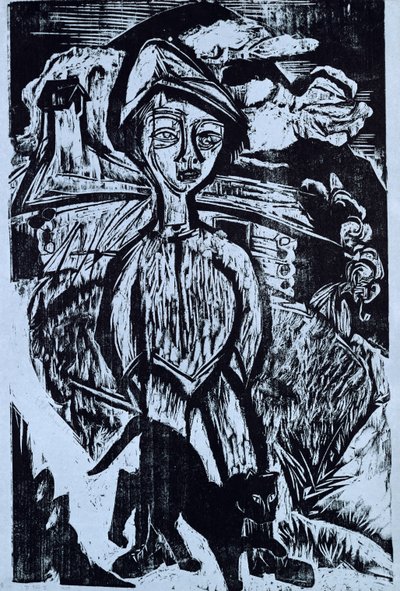 Rapaz da montanha em Storm, 1921 de Ernst Ludwig Kirchner