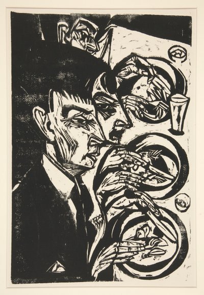 Nervoese beim Diner (Nervous People at Dinner) de Ernst Ludwig Kirchner