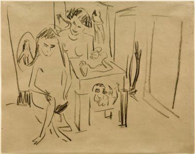 Sem título (Dodo e Fränzi no estúdio) de Ernst Ludwig Kirchner