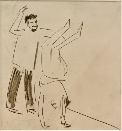 Sem título (Homem com garota no pino) de Ernst Ludwig Kirchner