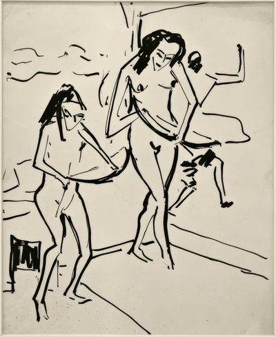 Sem título (Marcella e Senta com laço) de Ernst Ludwig Kirchner
