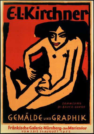 Cartaz da exposição ELK, Galeria da Francônia, Nuremberg, 1952 de Ernst Ludwig Kirchner