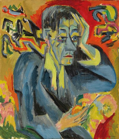 Retrato do poeta Leonhard Frank, 1917. de Ernst Ludwig Kirchner