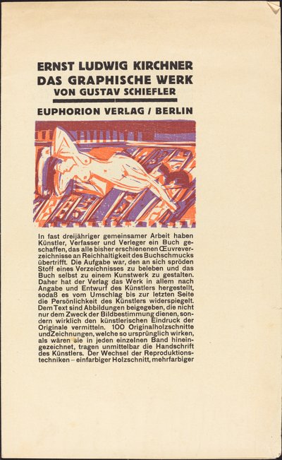 Reclining Nude with Cat de Ernst Ludwig Kirchner