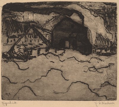 Dragas de areia no Elba de Ernst Ludwig Kirchner