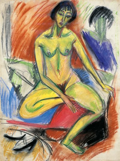 Mulher nua sentada de Ernst Ludwig Kirchner