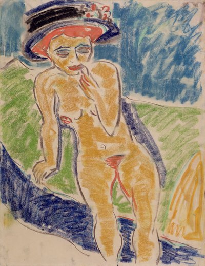 Mulher nua sentada de Ernst Ludwig Kirchner