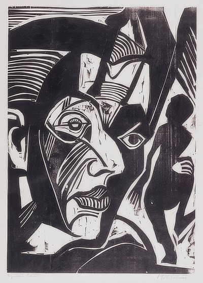Auto-retrato (melancolia das montanhas). 1929 de Ernst Ludwig Kirchner