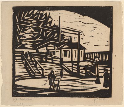Galpão na margem do Elba de Ernst Ludwig Kirchner