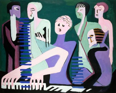 Cantora ao piano (pianista) de Ernst Ludwig Kirchner