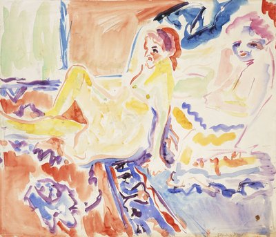 Sentado e Deitado de Ernst Ludwig Kirchner