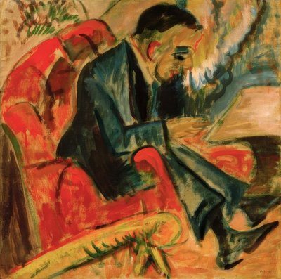 Homem sentado no banco do parque de Ernst Ludwig Kirchner