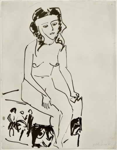 Sentado nu feminino de Ernst Ludwig Kirchner