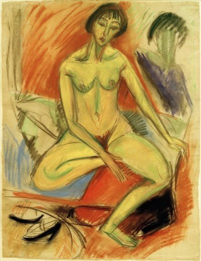 Sentado nu feminino de Ernst Ludwig Kirchner