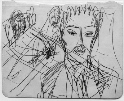 Skizze zu A besta humana de Ernst Ludwig Kirchner