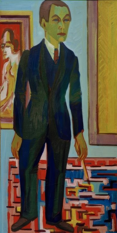 Pintor de pé. auto-retrato de Ernst Ludwig Kirchner