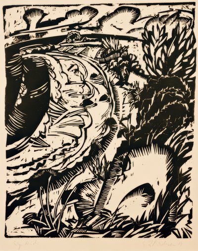 Penhasco com baía redonda de Ernst Ludwig Kirchner