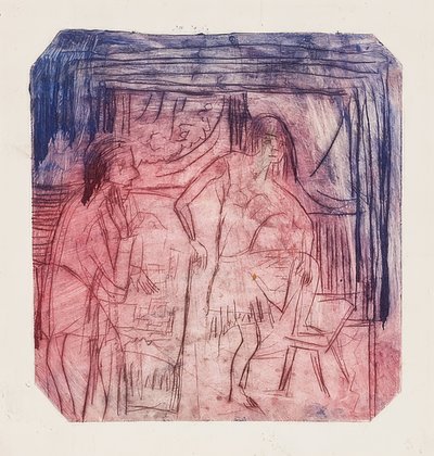 Cena no quarto. 1921 de Ernst Ludwig Kirchner