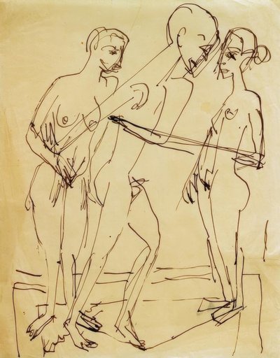 Dança entre as mulheres de Ernst Ludwig Kirchner