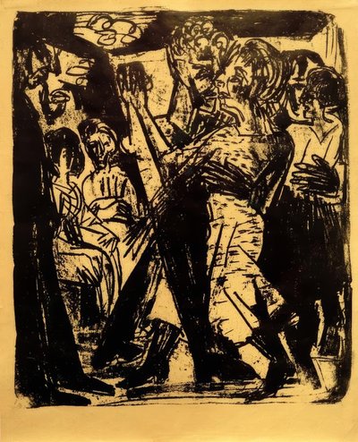 Casal de camponeses dançando de Ernst Ludwig Kirchner
